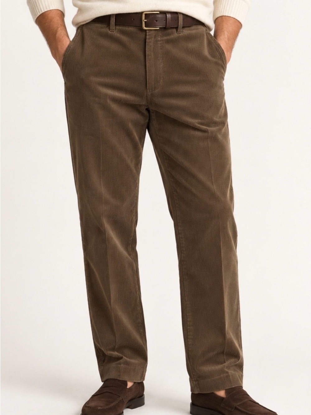 Polo Ralph Lauren Men’s 36x30 (29) Brown Corduroy Pants Flat Front Straight Leg